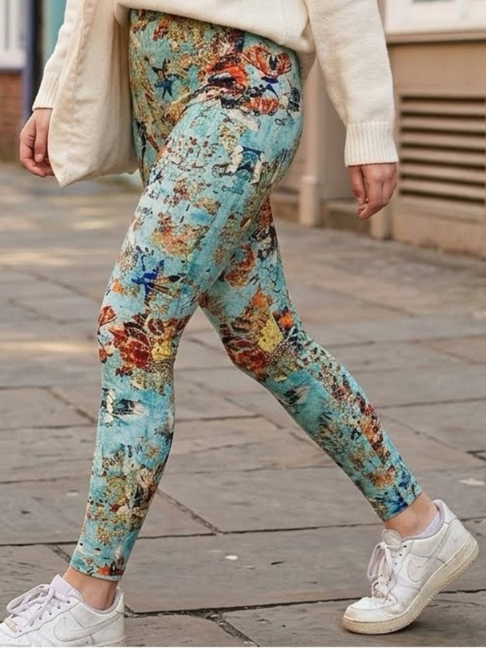 Soft Surroundings Have To Have Leggings Blue Corduba Print XS